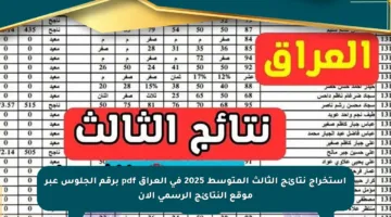 استخراج نتائج الثالث المتوسط 2025 في العراق pdf برقم الجلوس عبر موقع النتائج الرسمي الآن